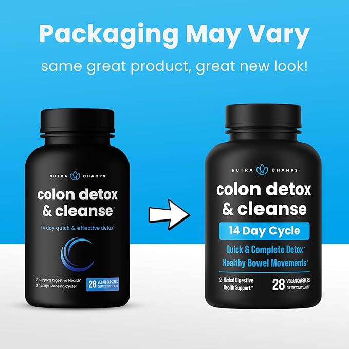 NutraChamps Colon Cleanse & Detox for Weight Loss [14 Day Quick Cleanser] Safe & Effective Formula with Probiotic & Digestive Enzymes for Constipation Relief