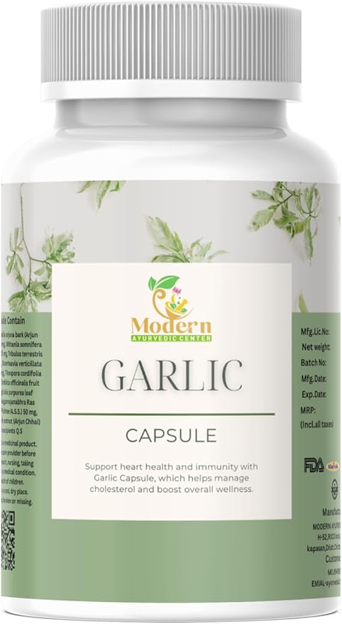 Organic Garlic Capsules – 500mg Vegan Herbal Garlic Pills – 60 Organic Capsules for Heart Wellness, Immune Support & Energy Boost – Non-GMO, Gluten-Free