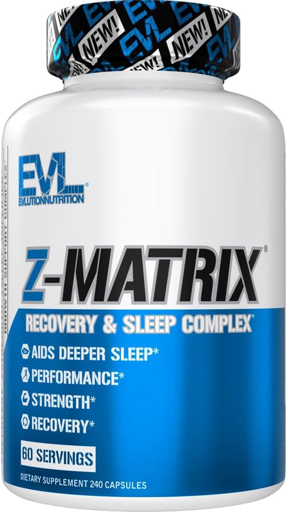 Evlution EVL Post Workout Recovery Bodybuilding Supplement - Magnesium and Zinc - ZMatrix Zinc Magnesium Aspartate Muscle Recovery Supplement for Sleep Support and Muscle Health