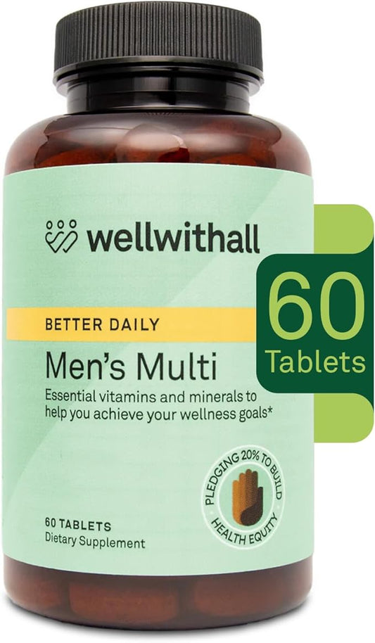 Multivitamin for Men with Zinc, Vitamin D, B12, K2 & Calcium | Supports Immunity, Heart Health, Muscle Building & Overall Wellness | Daily Supplement for Men | Allergen-Free | 60 Tablets