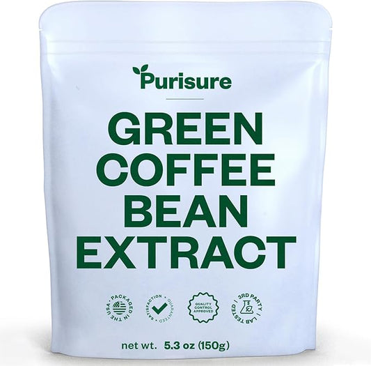 Green Coffee Bean Extract 150g, Green Coffee with Chlorogenic Acid, Body Detox and Cleanse for Women and Men, Natural Appetite Suppressant to Support Vitality and Energy, 750 Servings