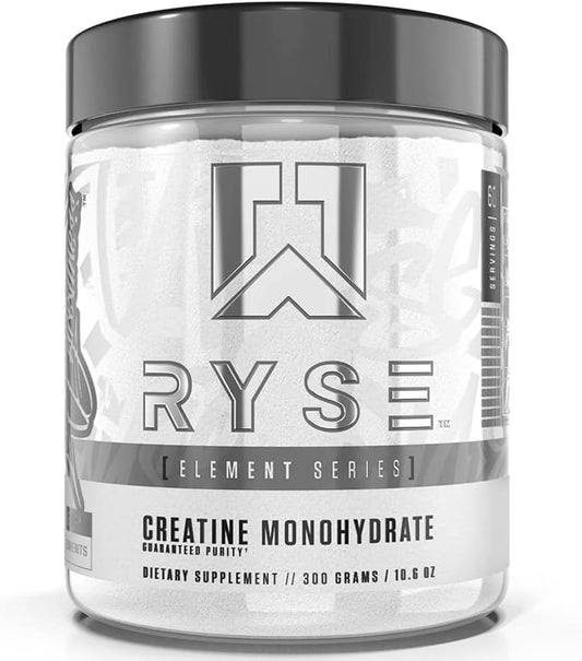Ryse Creatine Monohydrate Powder - Unflavored - Supports Men & Women Lean Muscle Growth, Strength, Power, and Endurance - Helps Reduce Fatigue and Improve Workout Recovery - 60 Servings