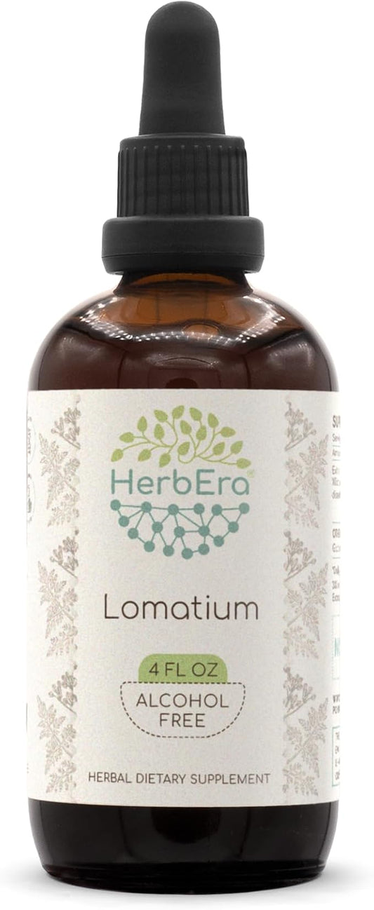 Lomatium B120 Alcohol-Free Herbal Extract Tincture, Concentrated Liquid Drops Natural Lomatium (Lomatium Dissectum) 4 fl oz