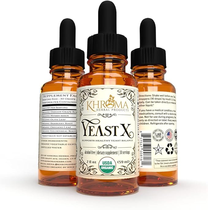 Yeast X - Organic Yeast Support - 30 Servings in a 2 oz Glass Bottle