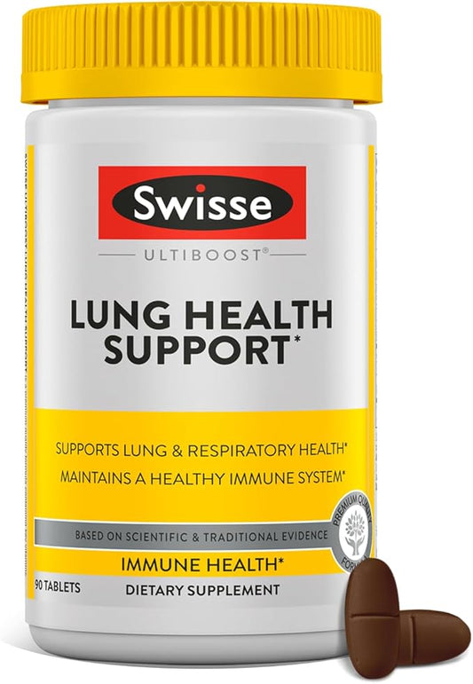 Swisse Lung Detox and Cleanse | Lungs Support Supplement & Respiratory Health with Mullein Leaf Extract, Reishi, Astragalus | Healthy Immune System with Zinc & Vitamin C | 90 Tablets