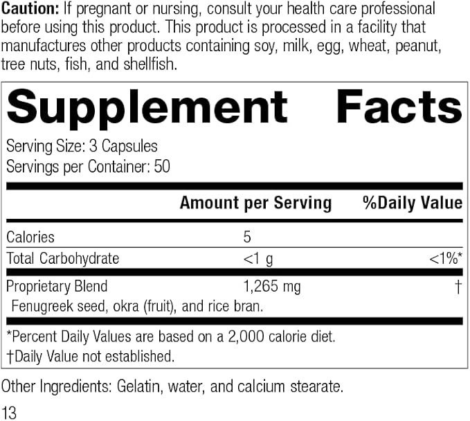 Standard Process Inc. Fen-Gre - with Rice Bran, Okra Fruit, and Fenugreek - 150 Capsules