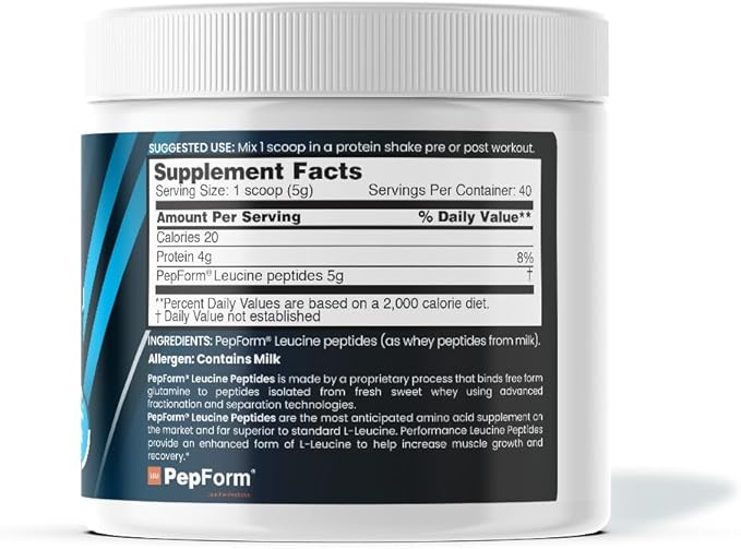 nbpure Performance Leucine+: PepForm™ Leucine Peptides – Essential Post-Workout Amino Acid for Muscle Building & Recovery + Reducing Muscle Wasting