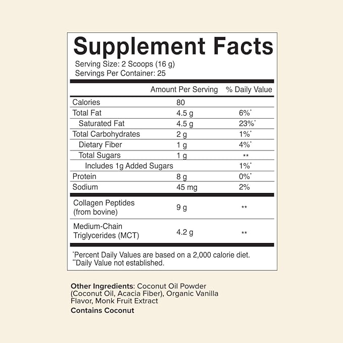 Great Lakes Wellness Keto Boost Advanced Collagen Peptides Powder with 4.2g MCTs - Vanilla Flavored - Nutritiously-Rich Non-Dairy Coffee Creamer or Smoothie Alt - Non-GMO, Kosher - 14.1 oz
