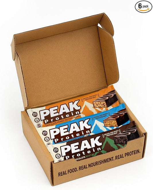 BARS - Natural - Grass-Fed Whey - 20G Protein - Non-GMO - Gluten Free - 6 Bar Variety Pack