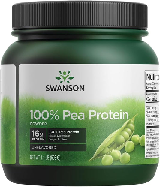 Swanson 100% Pure Pea Protein 1.1 lb (503 g) Pwdr