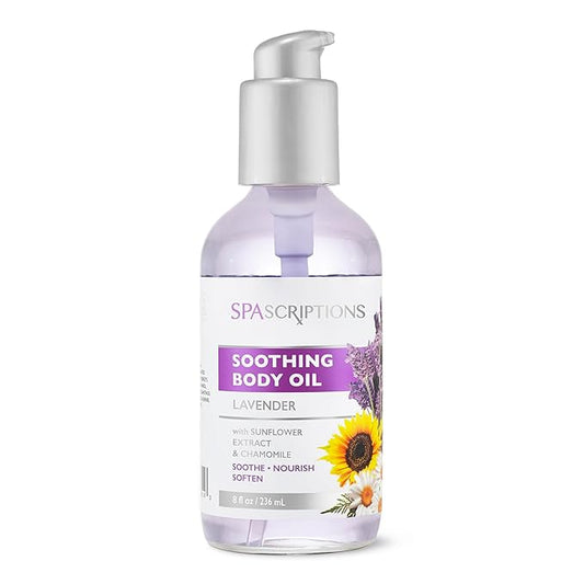 SpaScriptions Body Oil Collection 8 fl oz (8 fl oz, Lavender & Sunflower Extract)