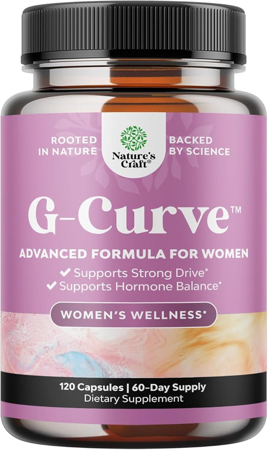 G-Curve Breast and Butt Enhancer Pills - Body Sculpting Herbal Curves Breast and Butt Growth Supplement with Saw Palmetto Extract and Horny Goat Weed for Women - Results May Vary - 120 Count