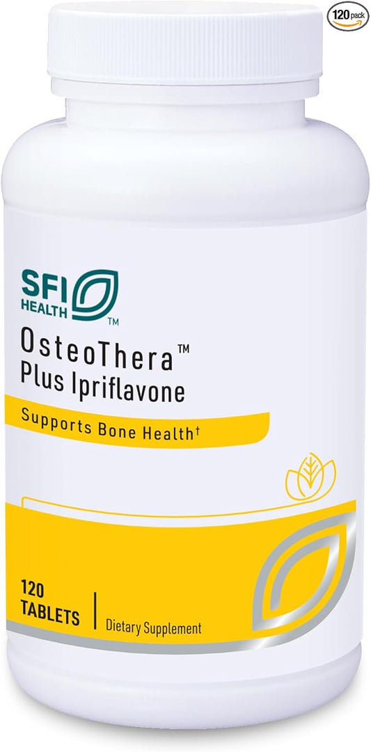 Klaire Labs Osteothera Plus Ipriflavone Tablets - Hypoallergenic & Multifactorial Calcium Complex & Isoflavone Derivative Bone Support Formula with Vitamin K, D3, Magnesium & Boron (120 Tablets)