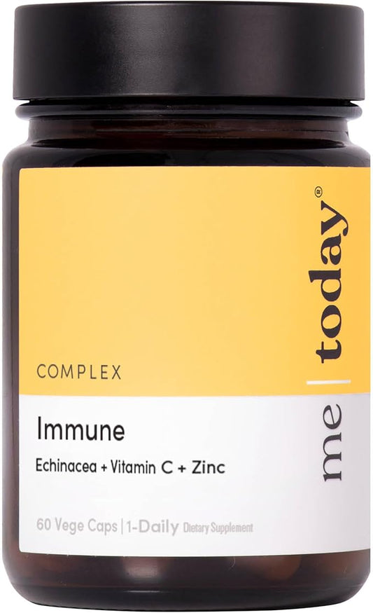 Immune Supplement for Adults, Echinacea, Vitamin C and Zinc, Immune System Support, Vegetarian, 60 Capsules