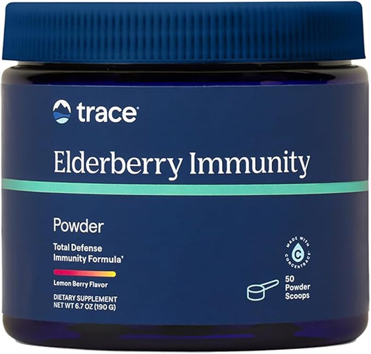 Trace Minerals Elderberry Immunity - Health Support Drink Supplement with Elderberry - Antioxidant Supplement to Support Cell Integrity & Heart Health - Lemon Berry, 6.7 oz (50 Servings)