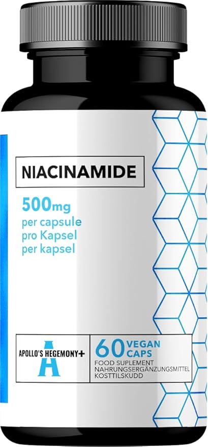 APOLLO'S HEGEMONY Vitamin B3 (Niacinamide) 500mg - 60 Capsules - 2 Month Supply for Enhanced Metabolism and Nerve Function - Diet Supplement