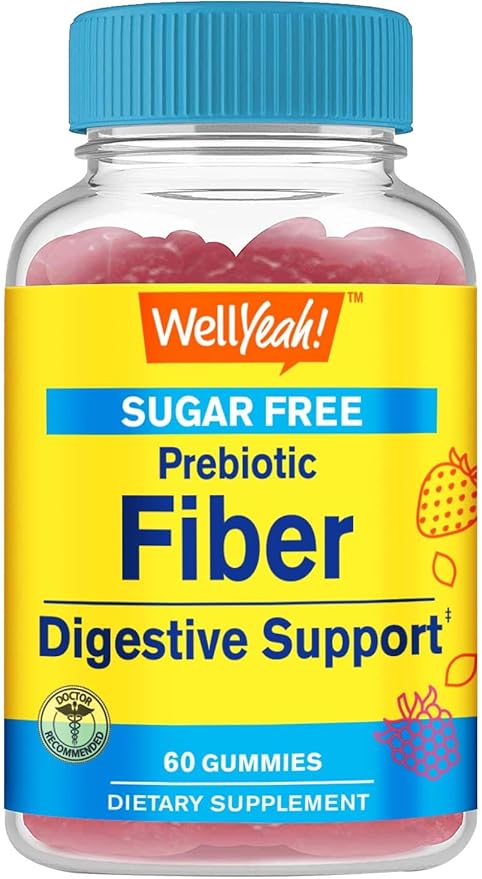 Sugar Free Fiber Gummies for Adults (4g)| Digestive Supprt |Prebiotic Fiber Supplement | 60 Count
