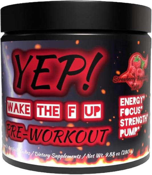 YEP Wake The Faith Up Pre-Workout - Strawberry Raspberry Twist - 40 Servings