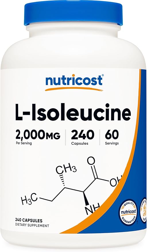 Nutricost L-Isoleucine 2000mg Per Serving, 240 Capsules (60 Servings)