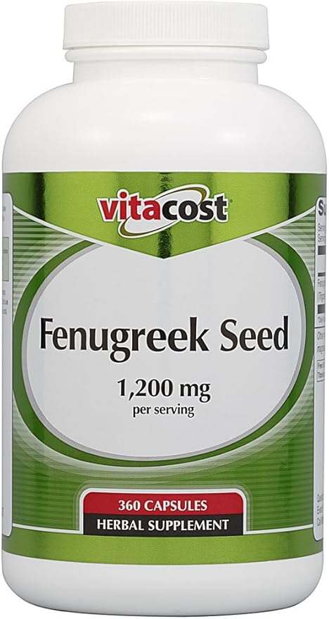 Vitacost Fenugreek Seed - 1200 mg per Serving - 360 Capsules