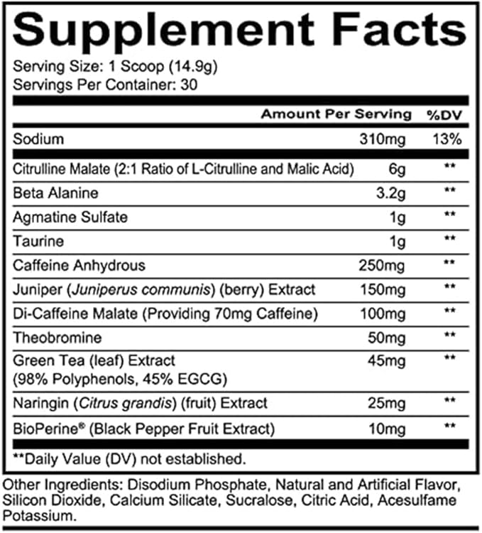 REDCON1 Total War Preworkout - Contains 320mg of Caffeine from Green Tea, Juniper & Beta Alanine - Pre Work Out with Amino Acids to Increase Pump, Energy + Endurance (Sour Gummy Bear, 30 Servings)