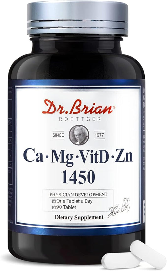 Dr. Brian Calcium Supplement Supports Bone Strength, Calcium Magnesium Zinc with Vitamin D3 & Multiminerals Help Teeth Health, Magnesium Supplement, Non-GMO, Soy and Gluten Free (90 Tablets)