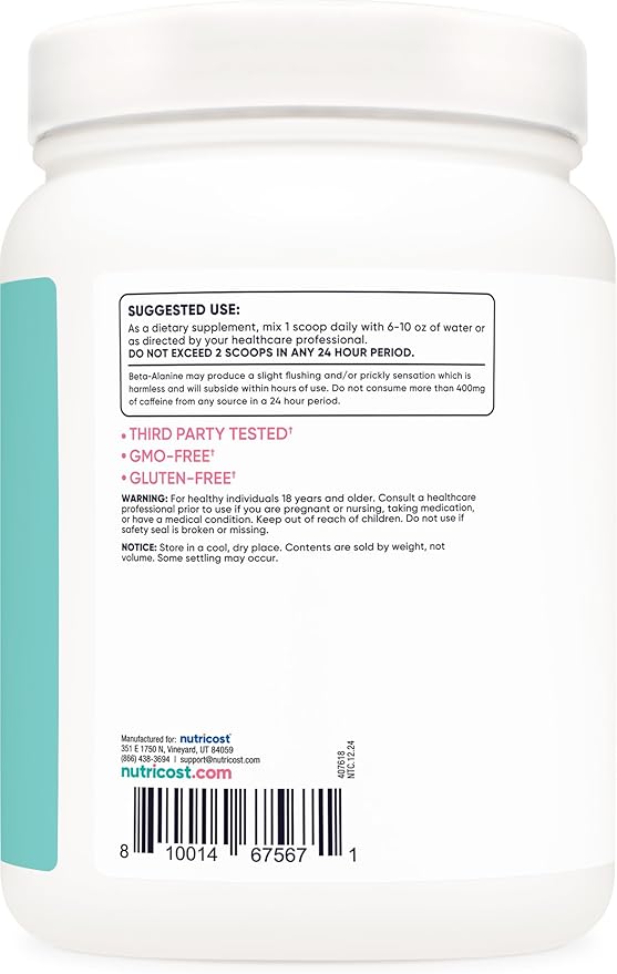 Nutricost Pre-Workout Powder for Women, Blue Raspberry, 60 Servings