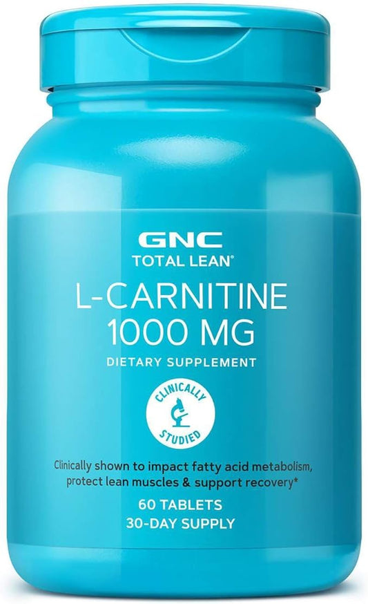 GNC Total Lean L-Carnitine 1000mg, 60 Tablets, Supports Recovery and Lean Muscle Growth