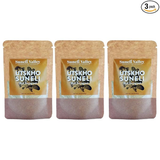 Suneli Valley Utskho Suneli | Authentic Georgian Blue Fenugreek | Sweet Nutty Culinary Herb | Ideal for Traditional Stews, Vegetarian Dishes | 2.8 oz | 3-Pack