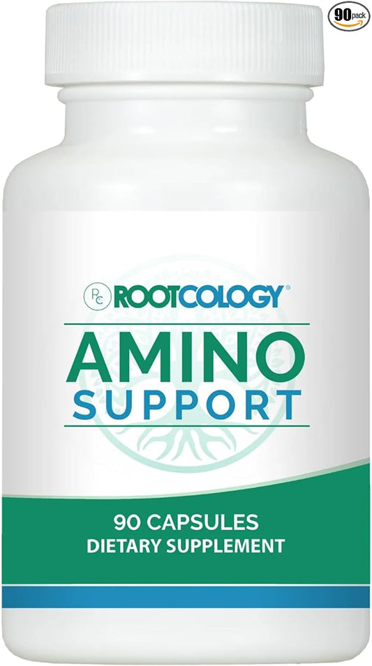 Rootcology by Dr. Izabella Wentz | Amino Support | Amino Acid Complex Capsules with L-Glutamine, Glycine & MSM | 90 Capsules