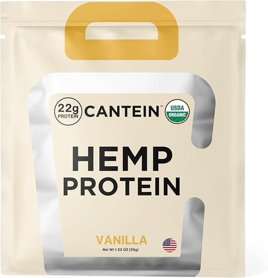 Organic Hemp Protein, Vegan Protein Powder, Plant Based Protein Powder, Non Dairy Protein, Lactose Free Natural Protein, Gluten Free- 1 Servings, Vanilla Sample