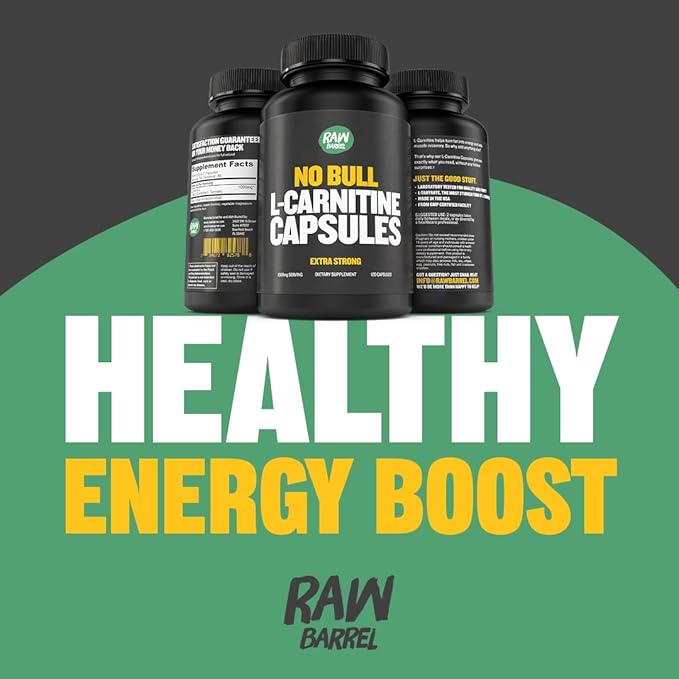 “No Bull” L-Carnitine Supplement, Pure Keto-Friendly L-Carnitine L-Tartrate Capsules for Improved Cognitive Function & Focus for Women and Men, L Carnitine Capsules, 500mg