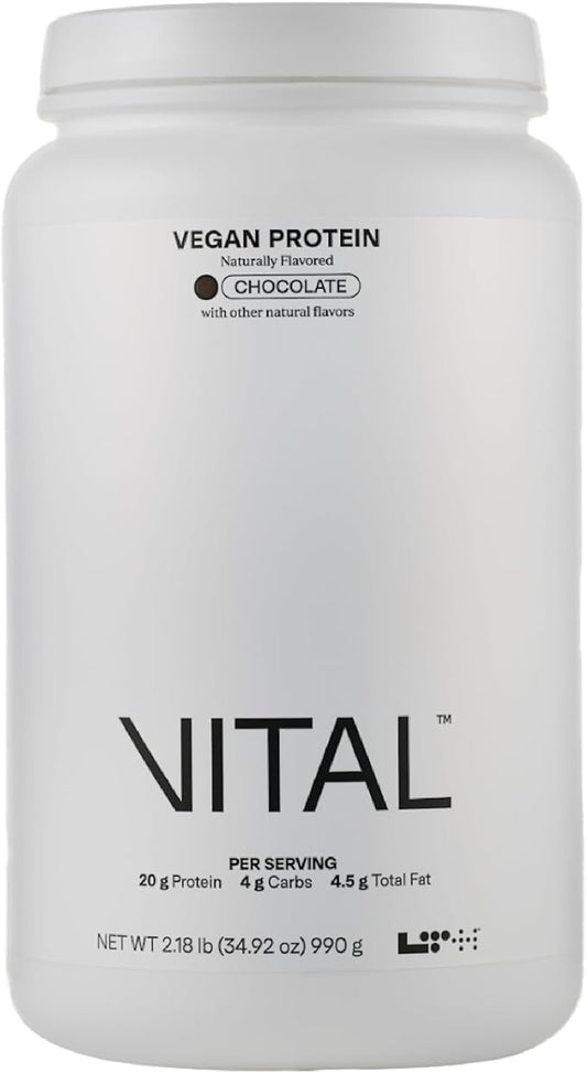 LTH Vital Vegan Protein - Plant-Based Protein Powder - Made from Pea Protein - Supports a Healthy Immune System - Gluten Free & Soy Free - Chocolate, 30 Servings