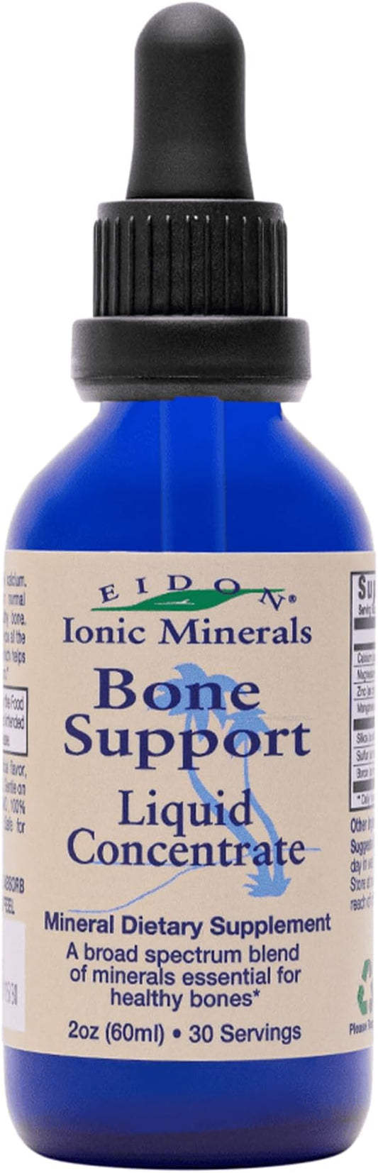 Eidon Ionic Minerals Bone Support Liquid Supplement - Ionic Trace Mineral Drops to add to Water for Bone Health, Calcium, Magnesium, Zinc, Manganese, Silica, Sulfur, Boron, Bioavailable - 2 oz