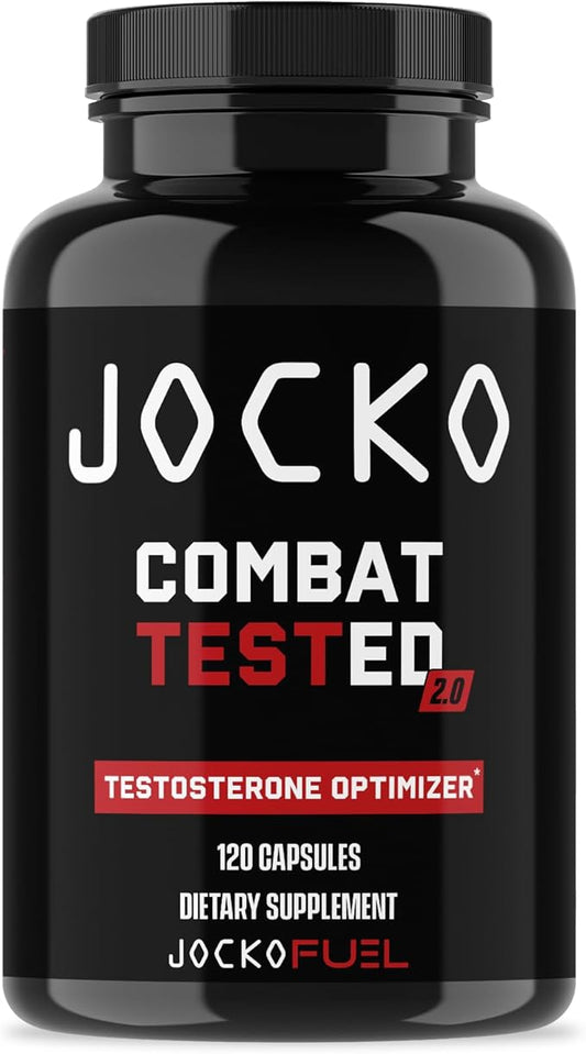 Jocko Fuel Test Booster for Men - Natural Endurance, Stamina, & Strength Booster - Muscle Builder for Men & Nitric Oxide Support with Ginger Root, Shilajit, & Tongkat Ali, 120ct (30 Servings)