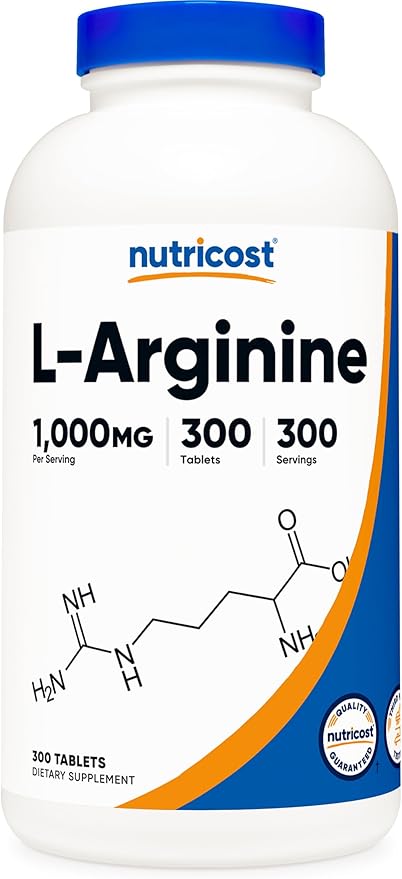 Nutricost L-Arginine 1000mg, Amino Acid Tablets (300 Tablets)