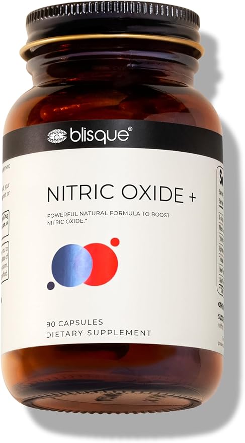 Blisque – Natural Nitric Oxide Booster Supplement for Blood Flow Support and Circulation | Doctor-Approved | with L-Arginine, Cayenne Fruit, and Beet Root | 90 Capsules | Vegan and Non-GMO