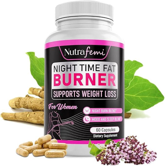Fat Burner for Women | Weight Loss - Night Time Fat Burner with Carb Blocker & Appetite Suppressant | Less Craving | Belly Fat Burner & Thermogenic Metabolism Booster Made in USA | Third Party Tested