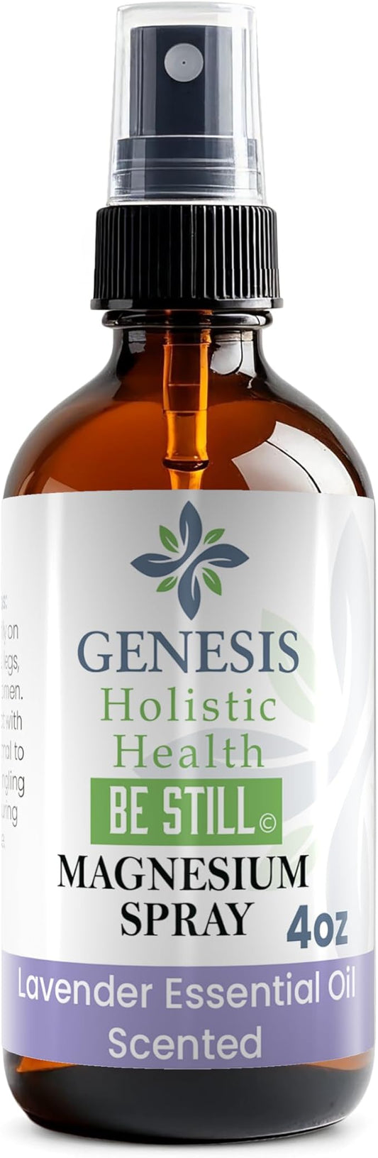 Genesis Organic Magnesium Spray 4oz – Lavender Infused Pure Magnesium Oil for Foot Care, Relaxation, and Restful Sleep – Natural, Made in USA