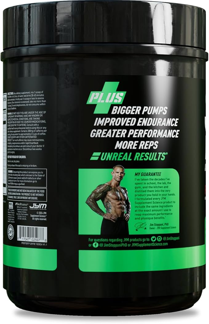 JYM Supplement Science Pre JYM Plus Orange Pre-Workout Powder, Amino Nitrates, Creatine, Betaine, Nootropics, BCAA’s, for Men & Women, 30 Servings