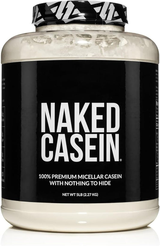 NAKED Casein - 5Lb Micellar Casein Protein Powder - Bulk, GMO-Free, Gluten Free, Soy Free, Preservative Free - Stimulate Muscle Growth - Enhance Recovery - 76 Servings