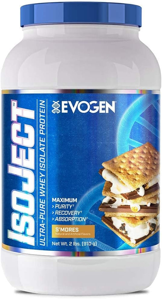 Evogen Isoject - Whey Protein Isolate | Ultra-Pure Whey Protein Powder with Ignitor Enzymes, BCAAs, and EAAs | Enhanced Absorption & Recovery | S'Mores | 26 Servings