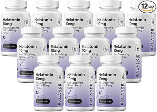 Balancebreens Melatonin 10mg Fast-Dissolve, 120 Tablets – Natural Sleep Aid for Restful Nights, Drug-Free Support for Relaxation and Tranquility
