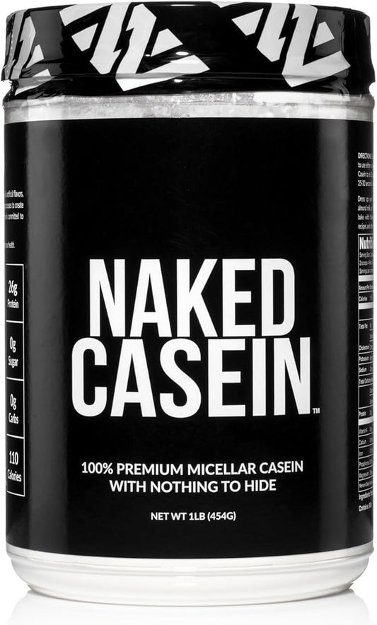NAKED Casein - 1Lb Micellar Casein Protein - Bulk, GMO-Free, Gluten Free, Soy Free, Preservative Free - Stimulate Muscle Growth - Enhance Recovery - 15 Servings