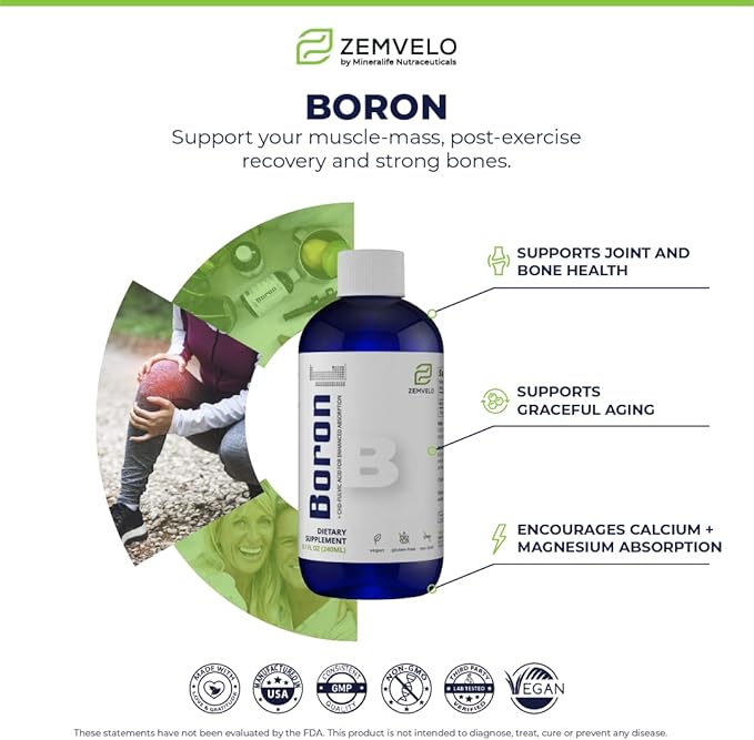 Liquid Boron | 3 Month Supply | Support Graceful Aging | Support Calcium and Magnesium Absorption