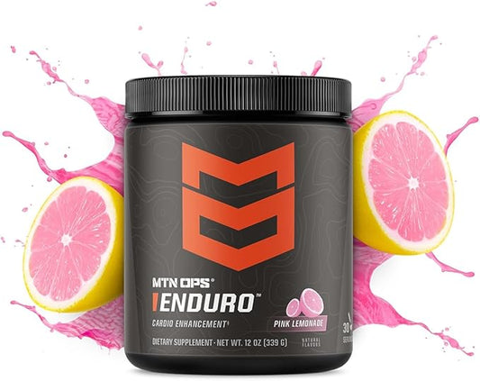 MTN OPS Enduro Nitric Oxide Supplement & Stim-Free Pre Workout - 30 Servings - with Magnesium Citrate, Beet Root Powder, Niacinamide, L Arginine & L Citrulline - Pink Lemonade