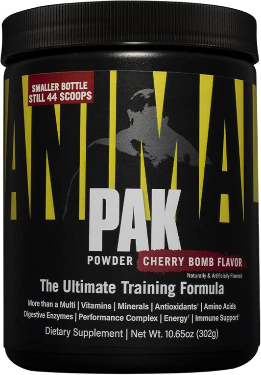 Animal Pak – Convenient All-in-One Vitamin & Supplement Powder – Zinc, Vitamins C, B, D, Amino Acids and More – Sports Nutrition Performance Multivitamin for Women & Men – 44 Scoops, Cherry Bomb