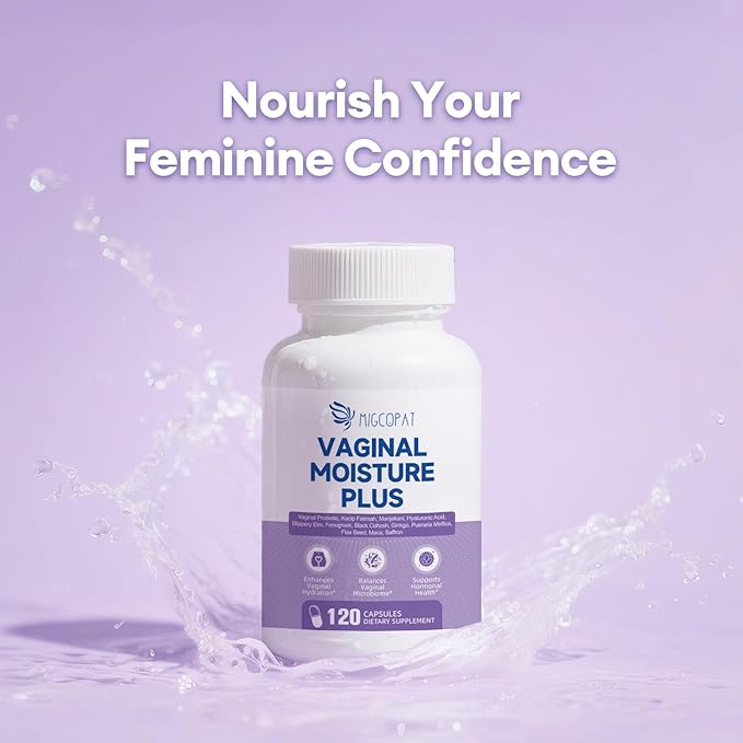 Vaginal Moisture Capsules, Women Vaginal Probiotics with Prebiotics & Lactobacillus Probiotic Blend, Support Vaginal Flora, Hormone Balance - Fenugreek Seed Extract, Slippery Elm, 120 Count