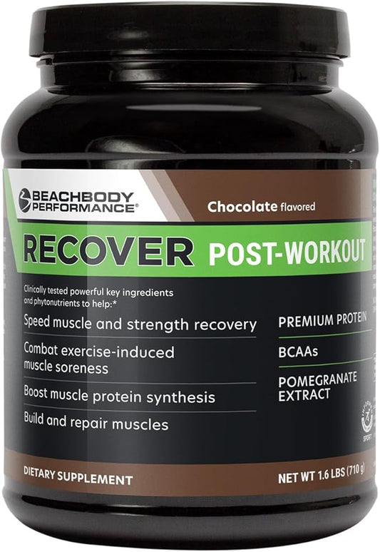 BODi Recover Whey Protein Powder Blend– Post-Workout Chocolate Whey Supplement for Muscle Recovery with 20g Protein, BCAAs, Pomegranate Extract - Fast Recovery - 20 Serving Tub