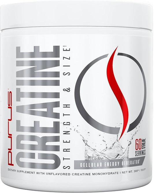 Purus Labs Foundation Series Creatine Powder | 100% Ultra Pure Micronized Creatine for Strength, Mass, Power, Recovery | 60 Servings (Unflavored)